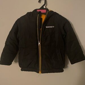 Timberland Black Coat with Yellow Accents